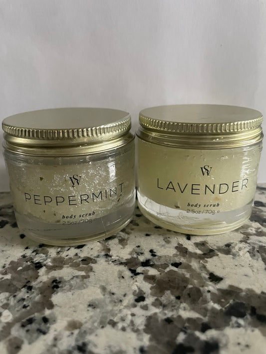 Lavender and Peppermint 2.5 oz travel size Body Scrub Duo